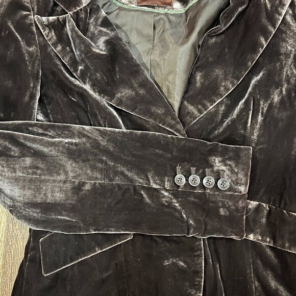 Vintage Y2K Smart Set Size 5 Brown Velvet Velour Blazer Witchy Practical Magic - Picture 1 of 6